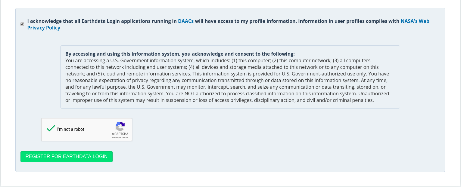Registrasi user Earthdata - 7