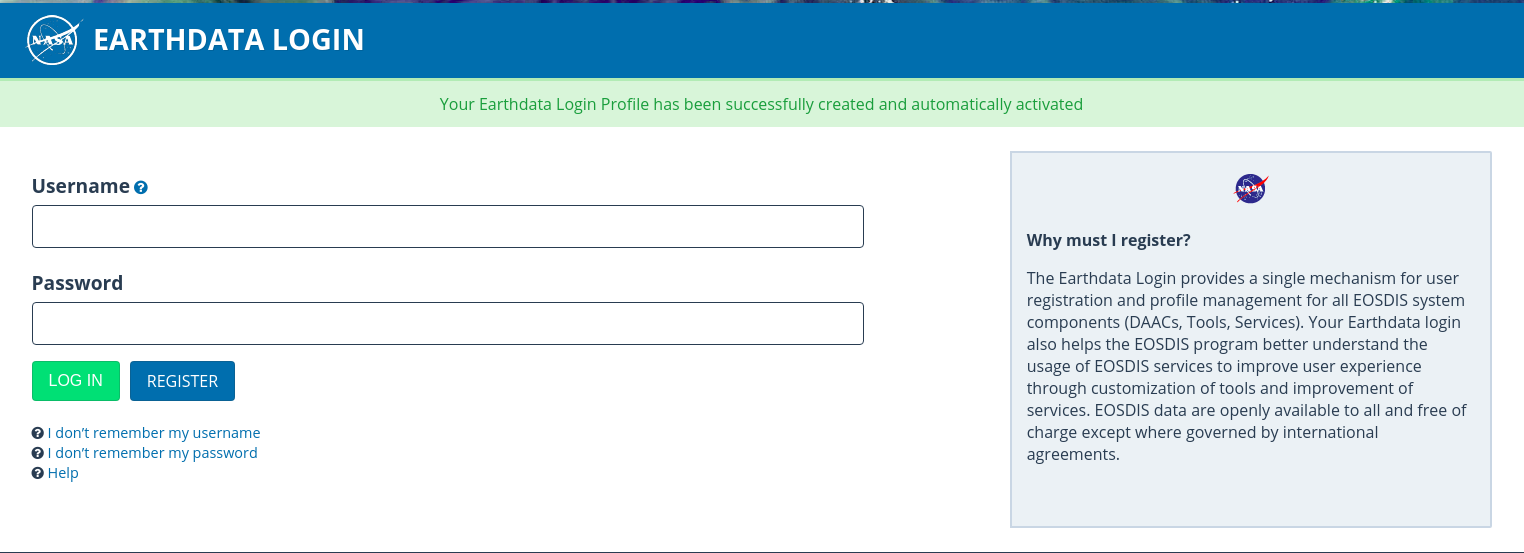 Registrasi user Earthdata - 8