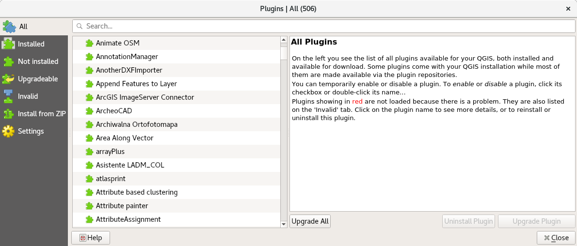 Menu untuk instal plugin