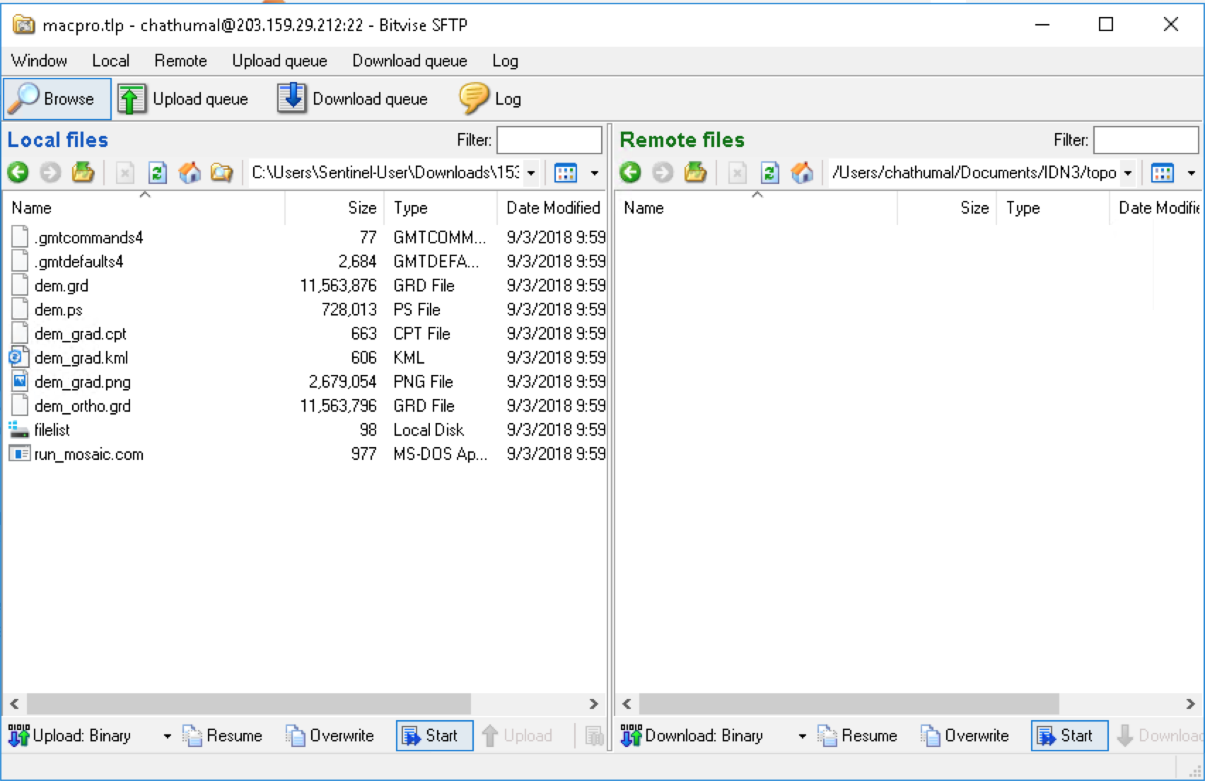 Uploading DEM files to topo folder