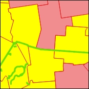 Example of the "intersects" line-to-polygon relationship