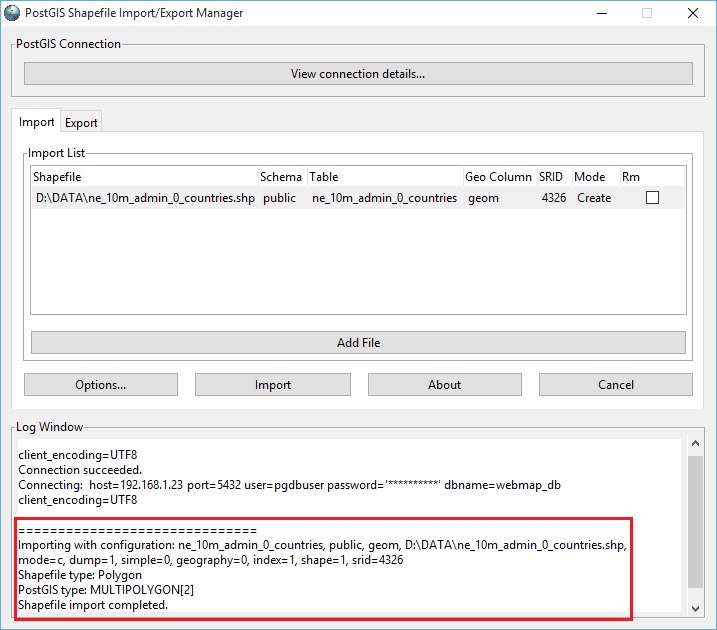 PostGIS Shapefile DBF Loader